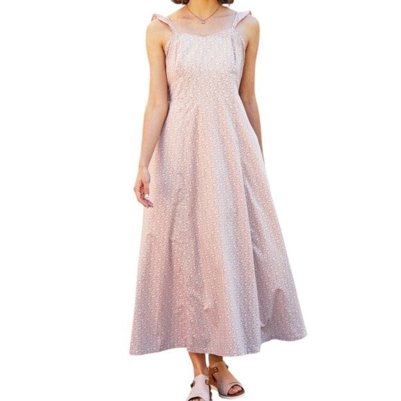 NEW April Cornell Hemmingway Sundress Burnished Lilac Midi Dress Size XS Floral - Picture 1 of 11